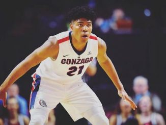 Making 44.4 percent of his 3s and averaging nearly 23 points, 6 boards, and two assists per game, Gonzaga's Rui Hachimura (#21) has vaulted into lottery territory this season.